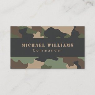 Cartão De Visita Camuflagem Caqui Marrom Preto Camuflagem Florestal