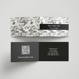 Cartão De Visita Camuflagem Cinza, Camuflagem de Inverno, Camuflage