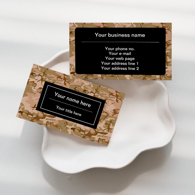 Cartão De Visita Camuflagem do Deserto, Partículas Militares, Exérc (Criador carregado)