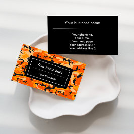 Cartão De Visita Camuflagem Laranja, Militar, Exército