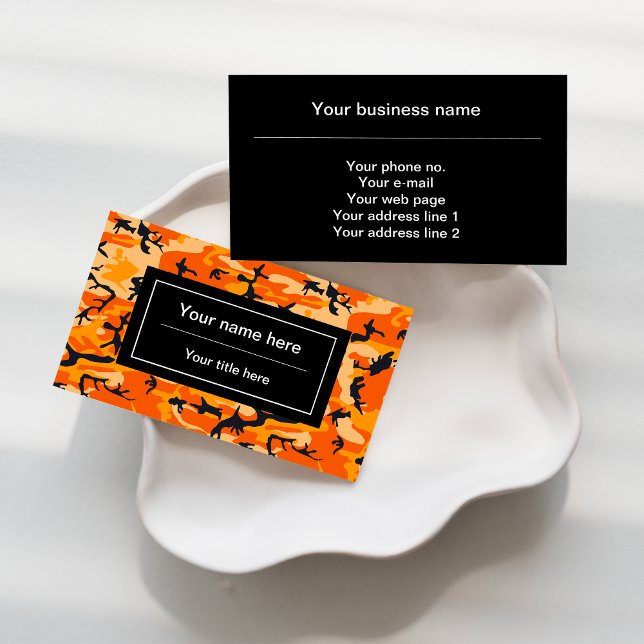 Cartão De Visita Camuflagem Laranja, Militar, Exército (Criador carregado)