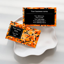 Cartão De Visita Camuflagem Laranja, Militar, Exército