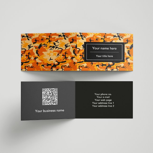 Cartão De Visita Camuflagem Laranja, Militar, Exército (Criador carregado)