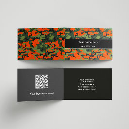 Cartão De Visita Camuflagem Verde Laranja, Militar, Exército