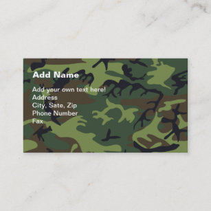 Cartão De Visita Camuflagem Verde Militar
