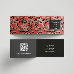 Cartão De Visita Camuflagem Vermelha e Marrom, Camuflagem, Militar,