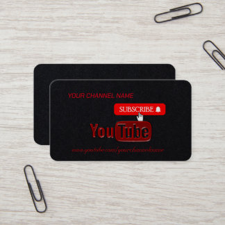 Cartão De Visita Canal do Youtube, Youtuber