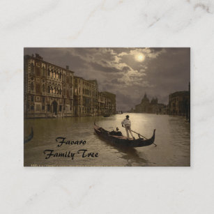 Cartão De Visita Canal grande pelo luar II, Veneza, Italia