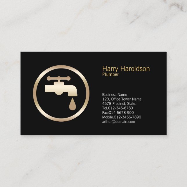 Cartão De Visita Canalização de Canalização com Fuga Reparo de Casa (Frente)