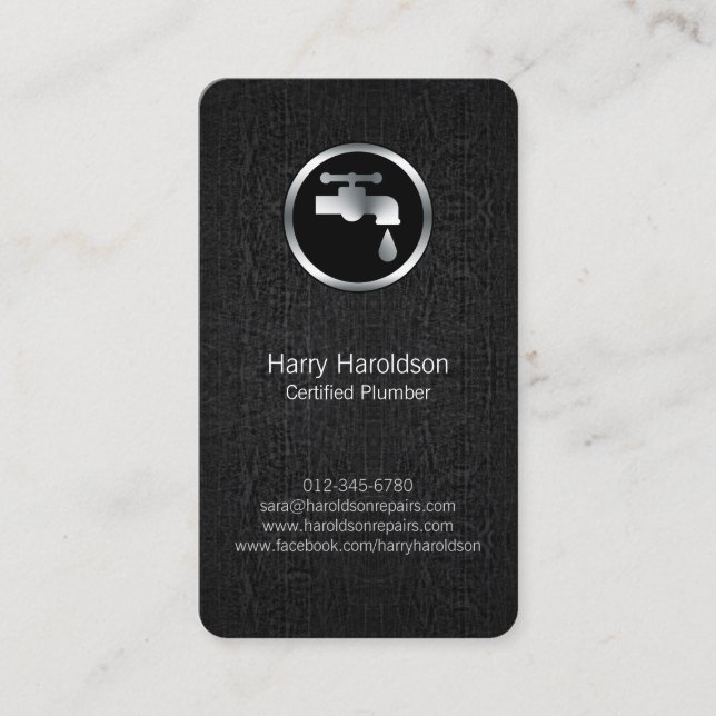 Cartão De Visita Canalização de Canalização com Fuga Reparo de Casa (Frente)