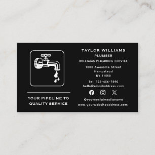 Cartão De Visita Canalização de Canalização de Água com Faucet de M