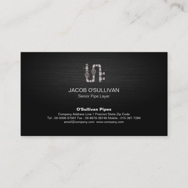 Cartão De Visita Canalização de Canalizador de Camada de Pipe (Frente)
