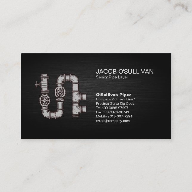 Cartão De Visita Canalização de Canalizador de Camada de Pipe (Frente)