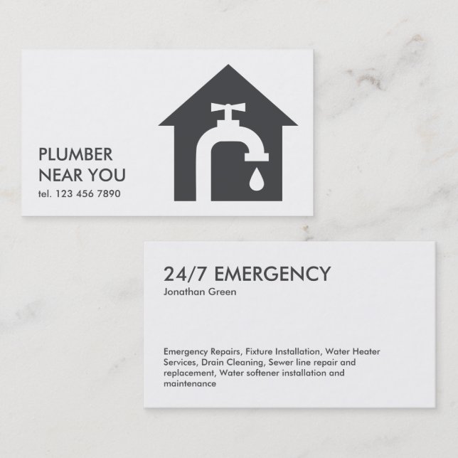 Cartão De Visita Canalização Simples (Frente/Verso)