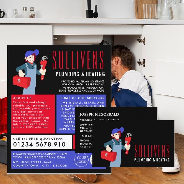 Cartão De Visita Canalizador de Cartoon, Canalizador, Canalização (Criador carregado)