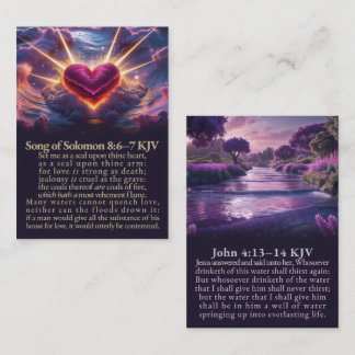 Cartão De Visita Canção de Salomão 8:6-7 e John 4:13-14 KJV Card