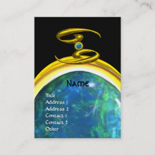 Cartão De Visita CANCER MONOGRAM cinza preto amarelo-claro azul