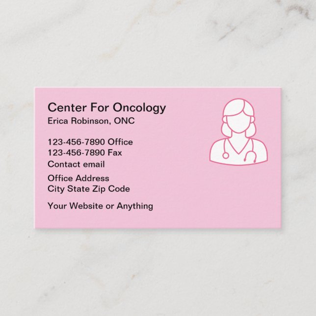 Cartão De Visita Cancer Theme Oncologist Business Cards (Frente)