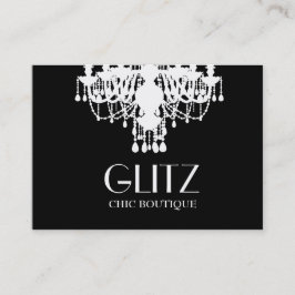 Cartão De Visita Candelabro do branco do boutique do Glitz 311