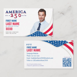 Cartão De Visita Candidato à Campanha Eleitoral Política América 25