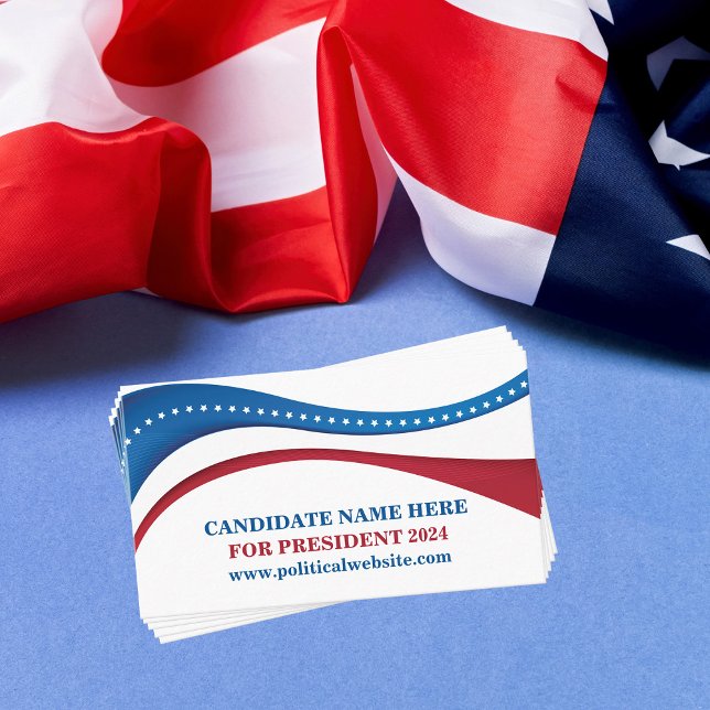 Cartão De Visita Candidato a Eleição Política Personalizada 2024 (Criador carregado)