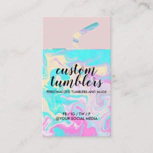 Cartão De Visita Caneca de viagem de Tumbler compra mármore elegant
