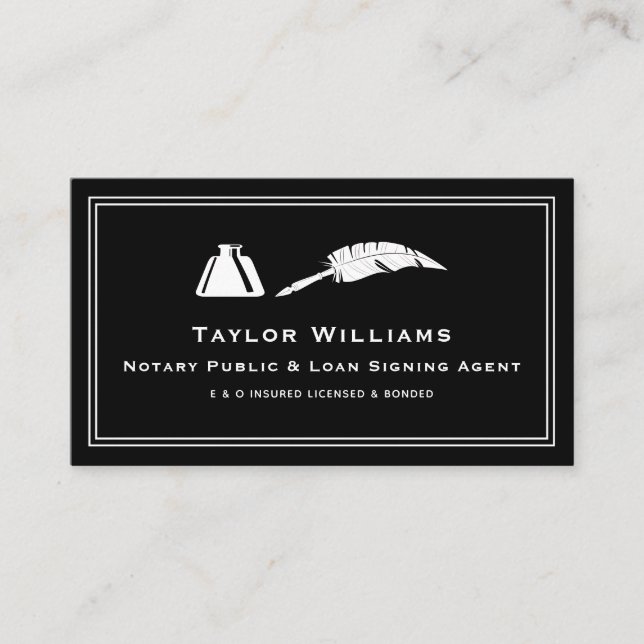 Cartão De Visita Caneta da pena de preenchimento público de notas b (Frente)