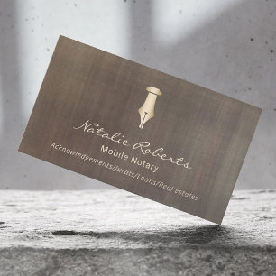 Cartão De Visita Caneta de Assinatura do Ouro Público Notário do Vi