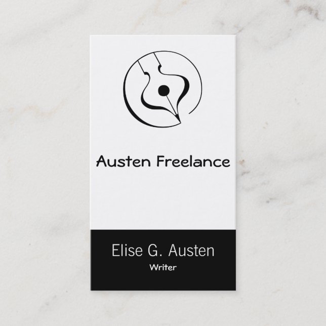 Cartão De Visita Caneta de fonte caligráfica (Frente)