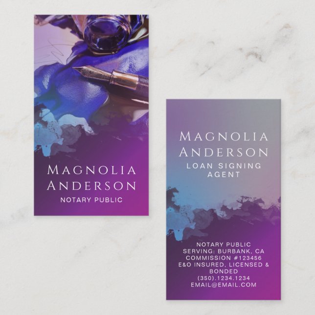 Cartão De Visita Caneta do Agente de Assinatura de Empréstimo Moder (Frente/Verso)