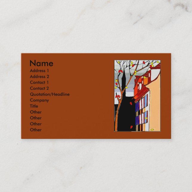 Cartão De Visita Caneta na cena traseira do outono na parte (Frente)