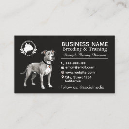 Cartão De Visita Canil e Criador de Pit Bull Terrier Preto