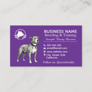 Cartão De Visita Canil e Criador de Pit Bull Terrier Profissional