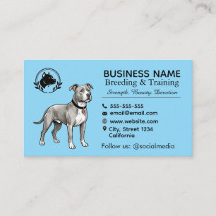 Cartão De Visita Canil e Criador de Pit Bull Terrier Profissional