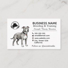Cartão De Visita Canil e Criador de Pit Bull Terrier Profissional