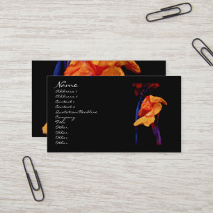 Cartão De Visita Canna Lily em Preto com Azul