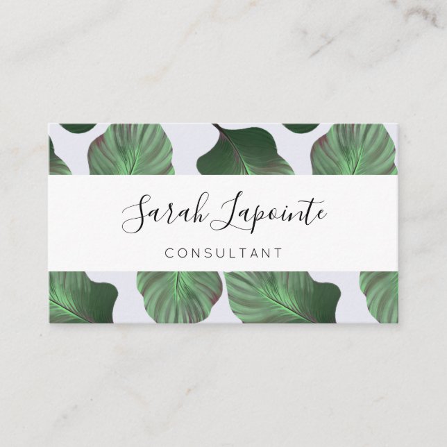 Cartão De Visita Canna Tropicanna Tropical Leaves, Verde (Frente)
