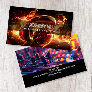 Cartão De Visita Cantor de Música de Compositor DJ Fones de ouvido 