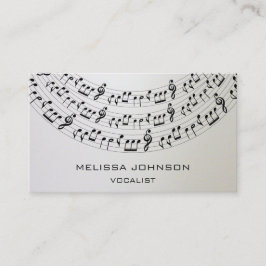 Cartão De Visita Cantor músico Componente Pianista Ombre Ivory Cinz