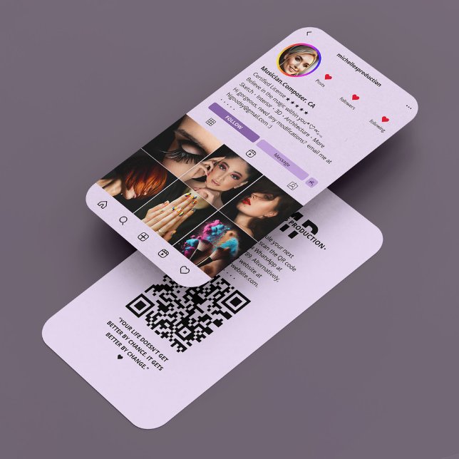 Cartão De Visita Cantor Músico Compositor IG Light Purple Modern (Musician Singer Composer IG Light Purple Modern Business Card
)
