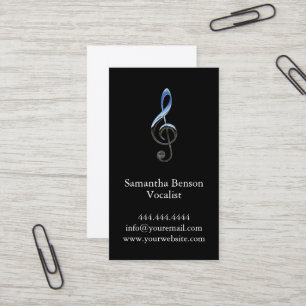 Cartão De Visita Cantor Vocalista Logotipo de Clave Musical