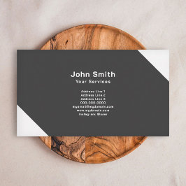 Cartão De Visita Cantos brancos, preto minimalista