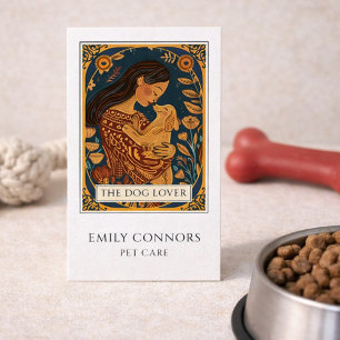 Cartão De Visita Cão Amante de Tarot em Casa Pet Sitting