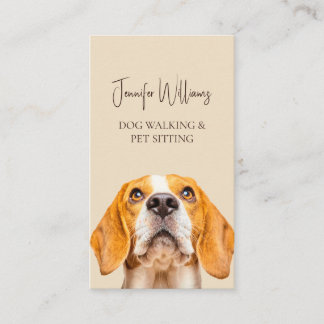 Cartão De Visita Cão Andador Cuidador de Animais Beagle Fofo