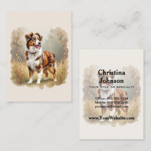Cartão De Visita Cão Australian Shepherd Red Merle Aussie