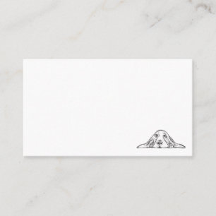 Cartão De Visita cão-caçador preto branco-cachorrinho