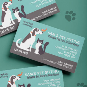 Cartão De Visita Cão Cachorro Gato e Pássaro   AMANTE DE OS ANIMAIS