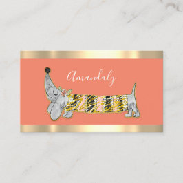 Cartão De Visita Cão Cama Pet Fashique Boutique Care Coral