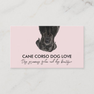 Cartão De Visita Cão Cane Corso preto rosa