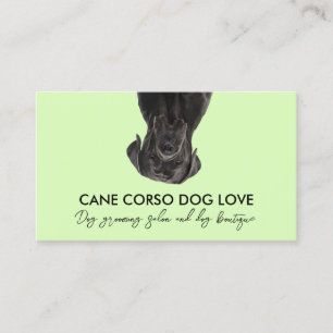 Cartão De Visita Cão Cane Corso Preto Verde
